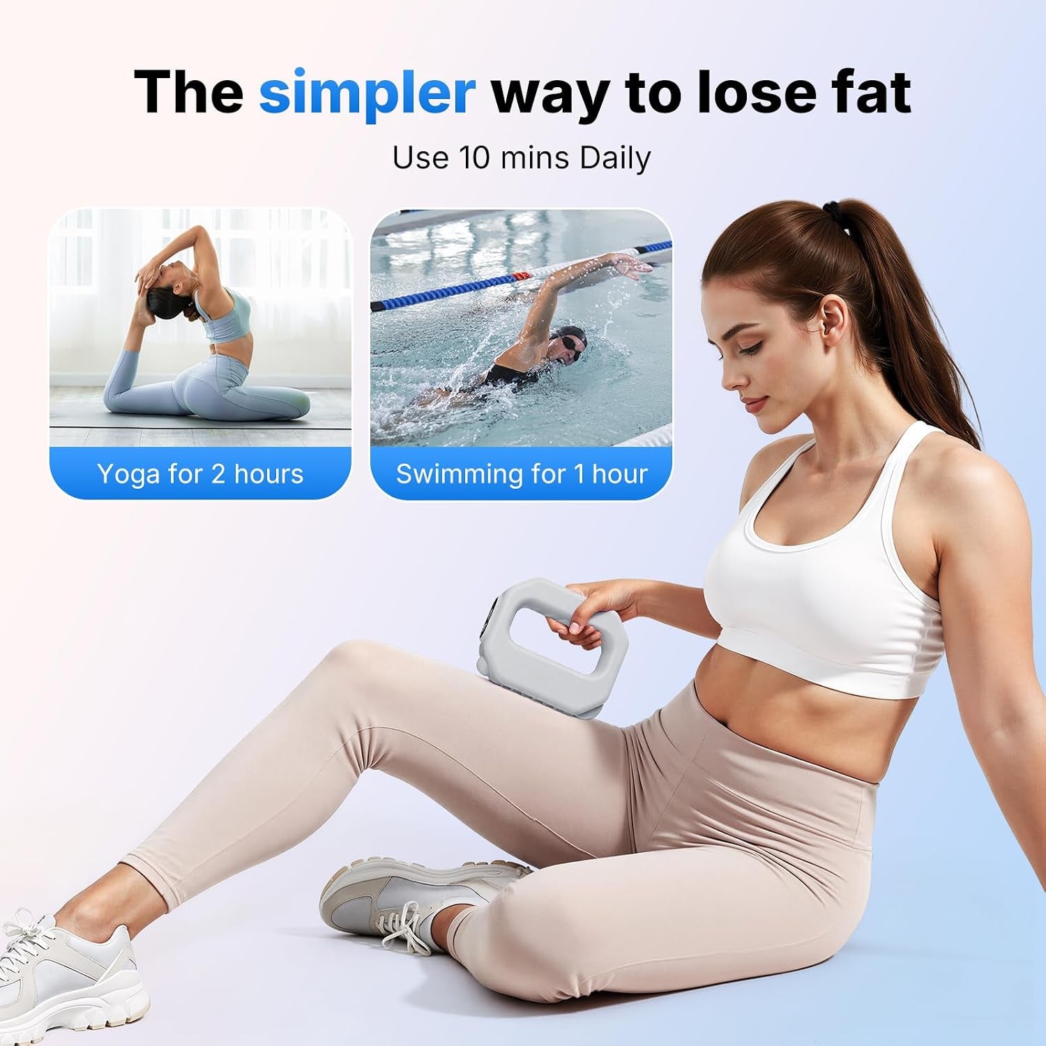 Fascia Ring Massager, Adjustable 6-Level Vibration for Home Gym Use | Multifunctional Full-Body Fascia Ring with Belt, Portable Cordless Massager, Targets Abs Thighs Arms
